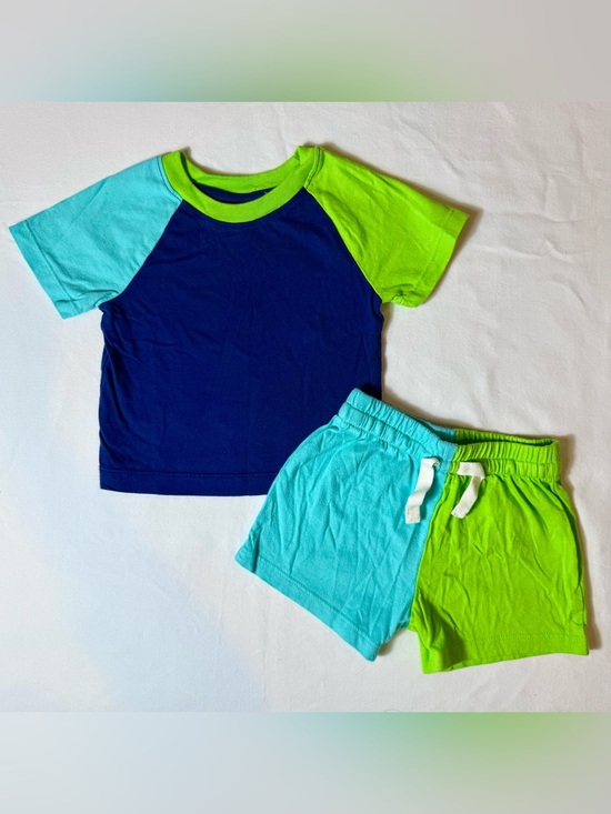 Hanna Andersson Other - Hanna Andersson Baby Colorblock Top & Shorts Set Boys 6-12M 70 cm T-Shirt Cotton